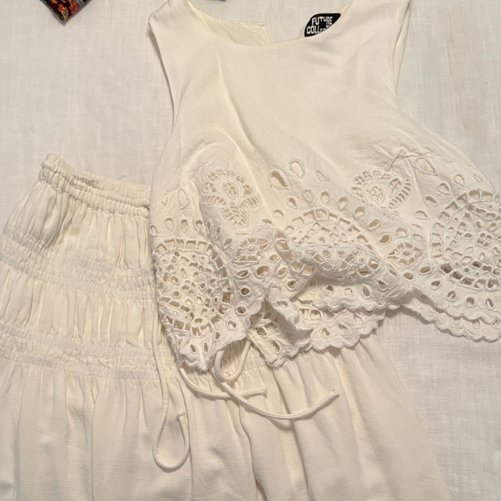 Elegant White Skirt Set